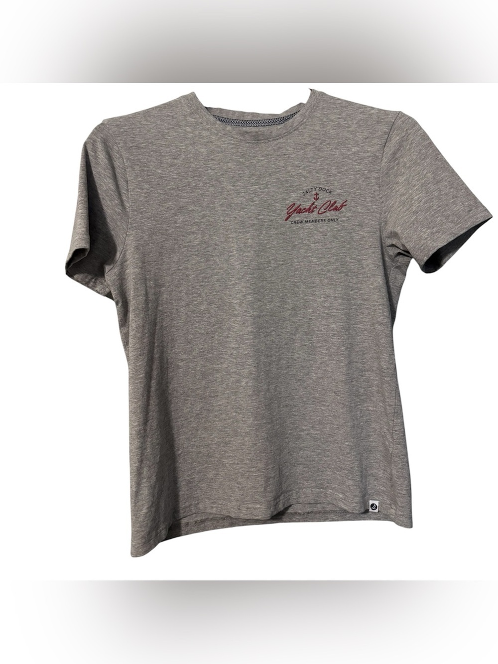 Sperry Salty Dock Yacht Club Men's Gray Crew Neck T-Shirt Size Medium